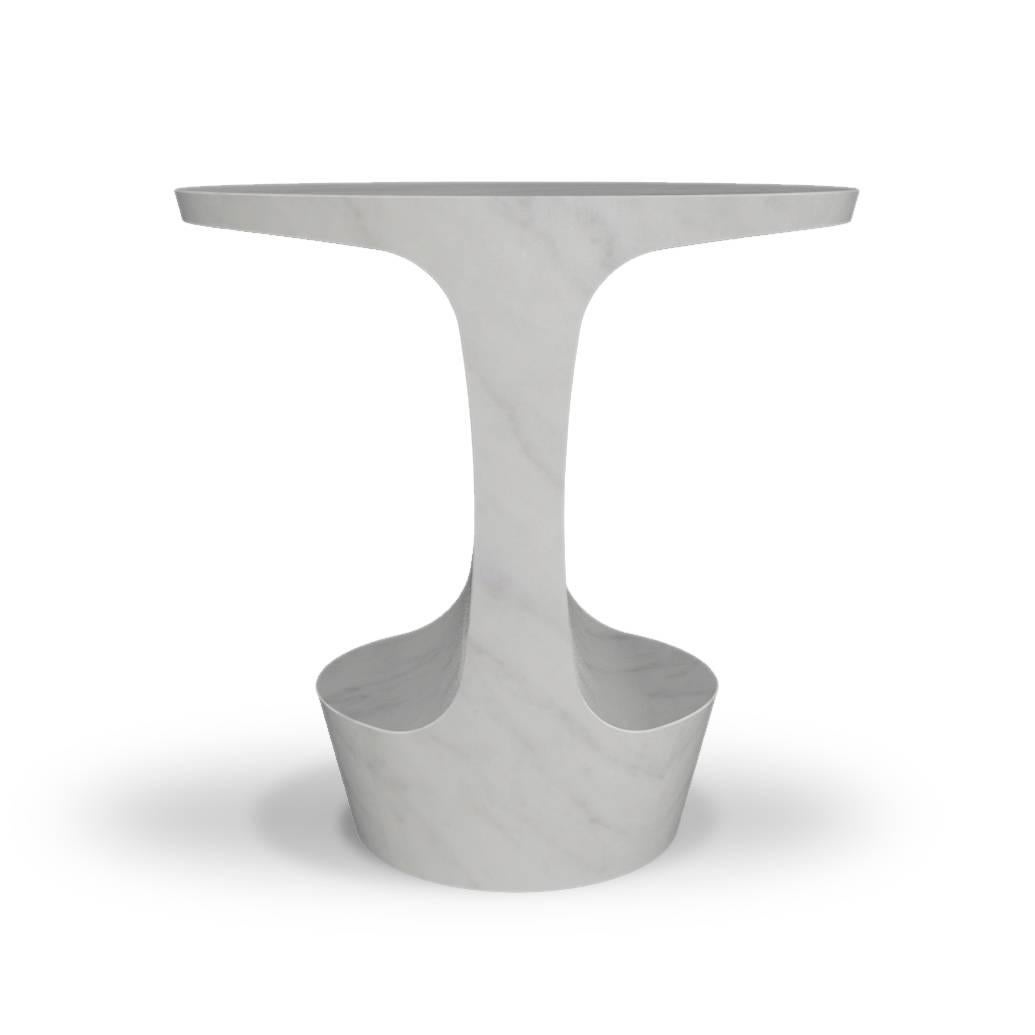 carrara marble side table