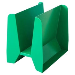 Adolfo Abejon Contemporary 'Adler' Green Metal Sculptural Magazine Rack