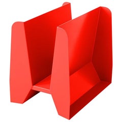 Adolfo Abejon Contemporary 'Adler' Red Metal Sculptural Magazine Rack