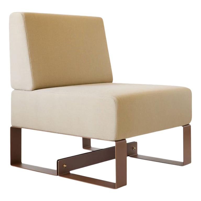 Adolfo Abejon Contemporary 'Cubit' Brown Sculptural Easy Chair