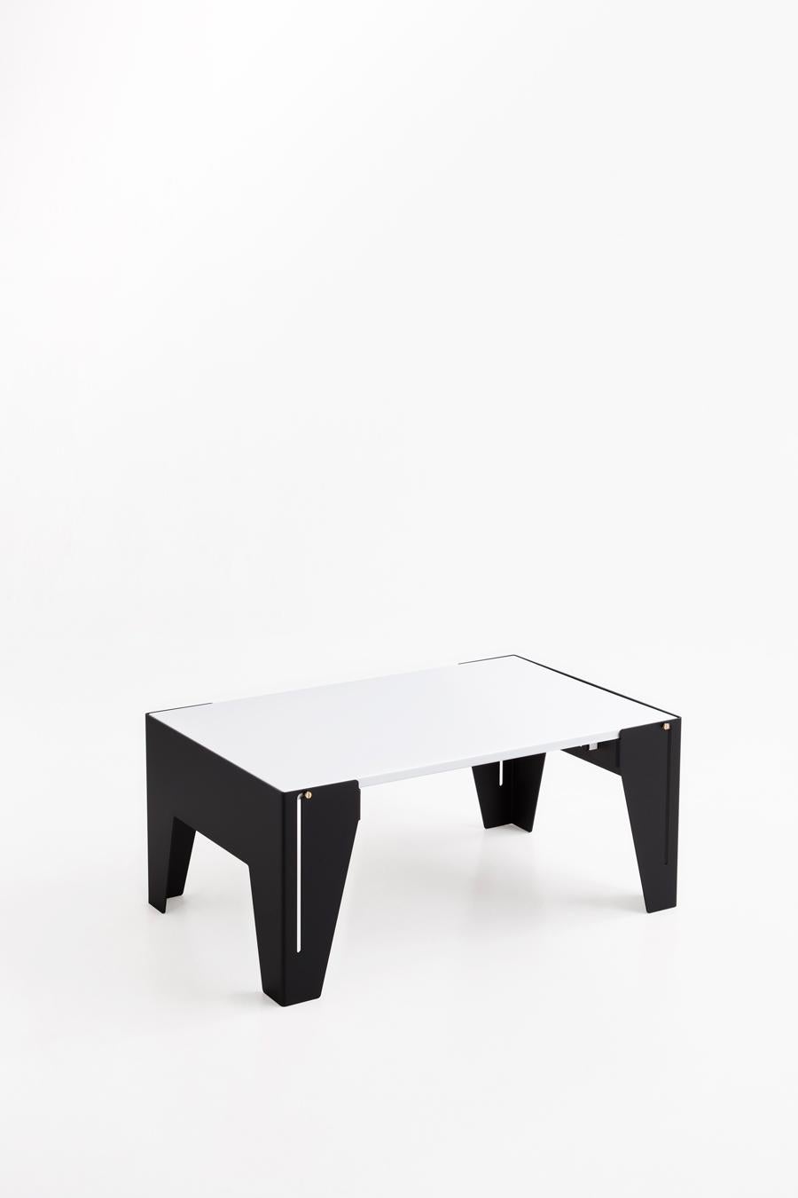Modern Adolfo Abejon Contemporary Design 'Falcon' Black and White Side Table