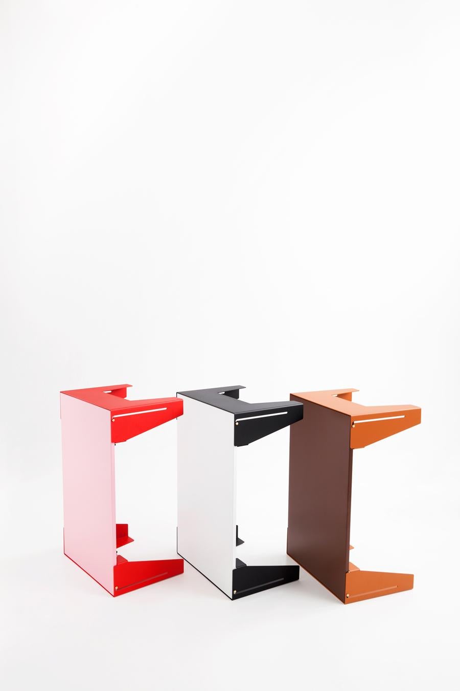 Spanish Adolfo Abejon Contemporary Design 'Falcon' Black and White Side Table