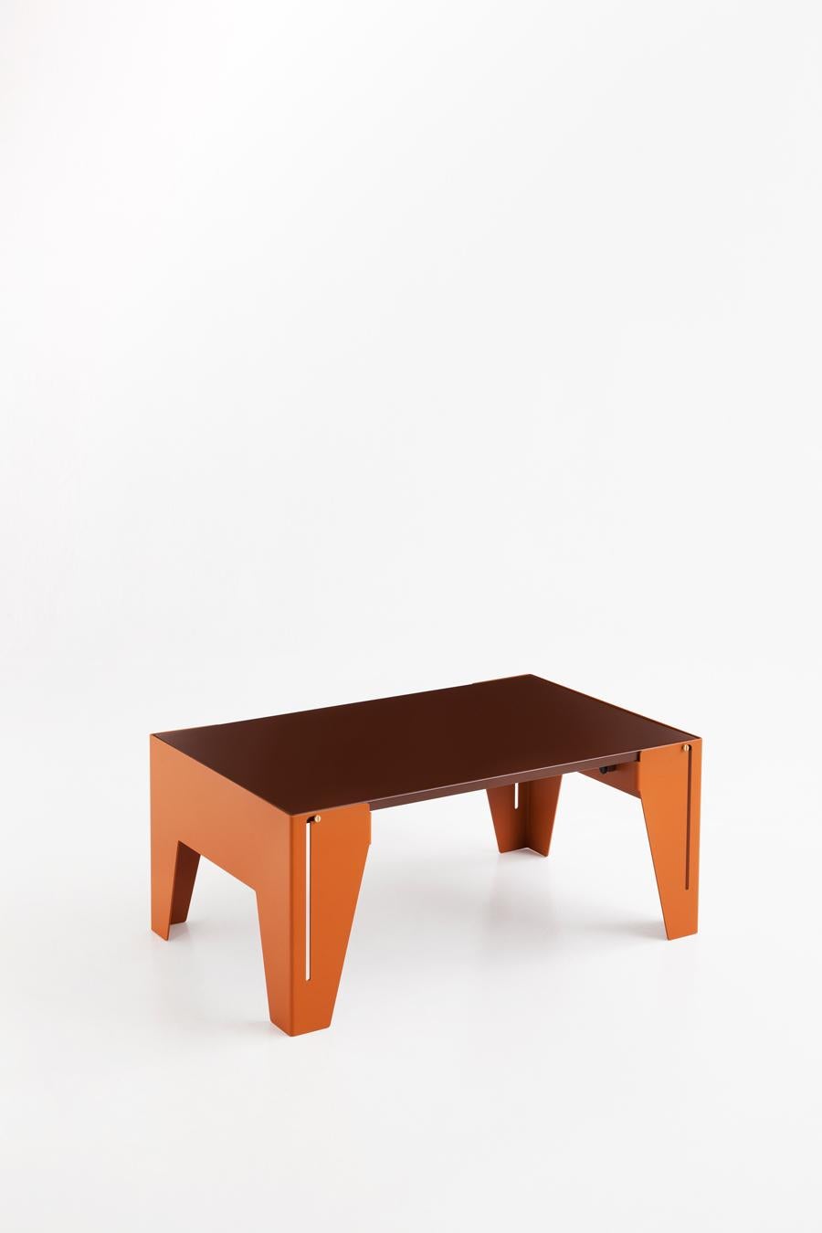 Aluminum Adolfo Abejon Contemporary Design 'Falcon' Pink Side Table
