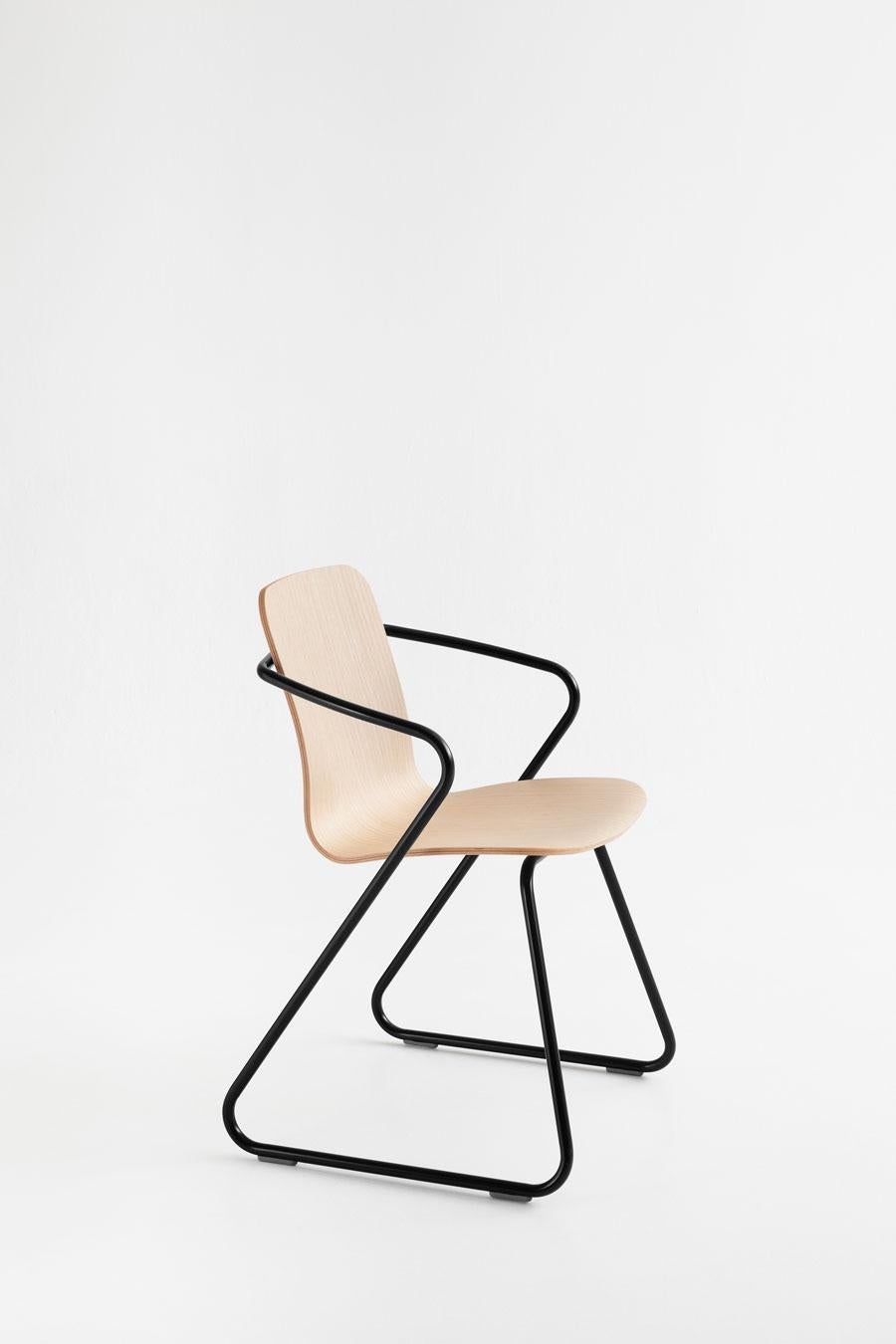 Mid-Century Modern Adolfo Abejon Contemporary Set of 8 'Cobra' Wood and Metal Sculptural Chair