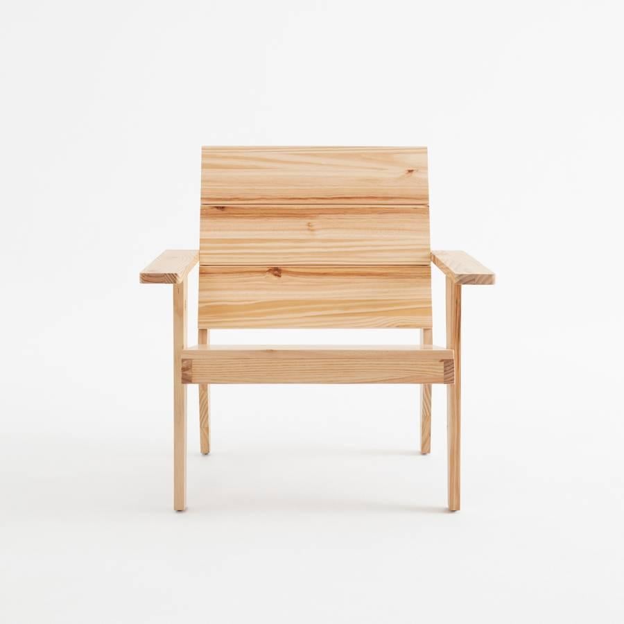 Modern Adolfo Abejon Contemporary 'Woody' Formalist Armchair in Pine Wood