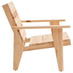 Adolfo Abejon Contemporary 'Woody' Formalist Armchair in Pine Wood