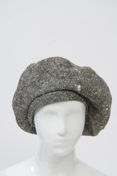 Adolfo Black/White Tweed Beret, c.1970