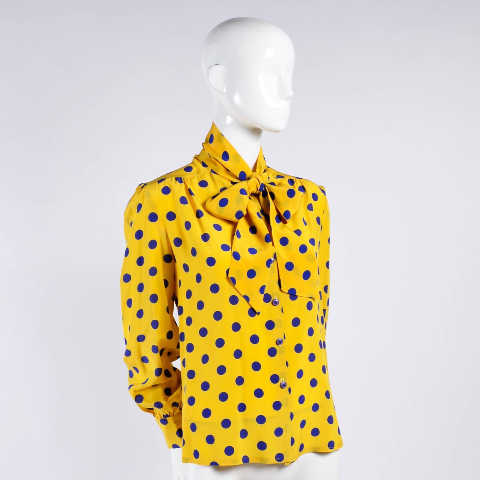yellow polka dot blouse