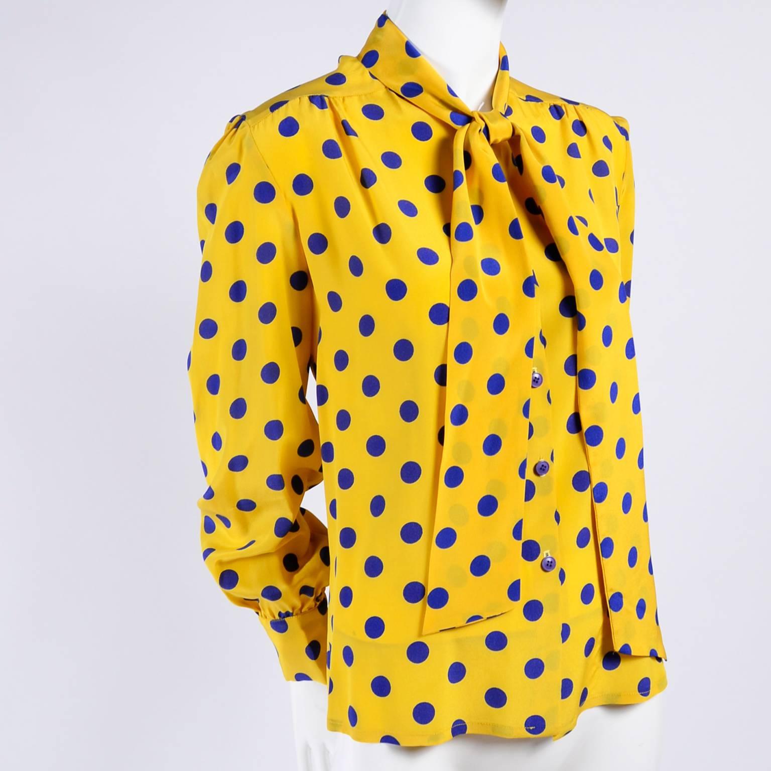 yellow and blue blouse