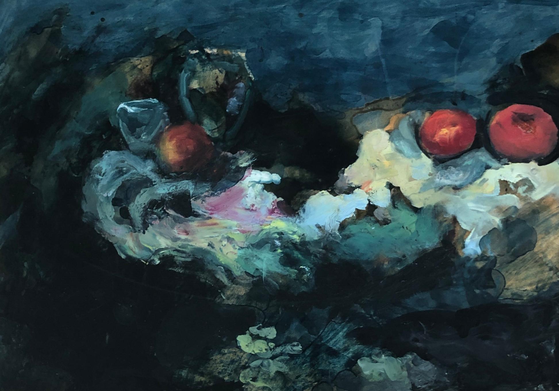 Still-Life Painting Adolfo Carducci - Coupe de fruits