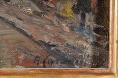 Paris Street Scene, Expressionist Cityscape Oil Painting