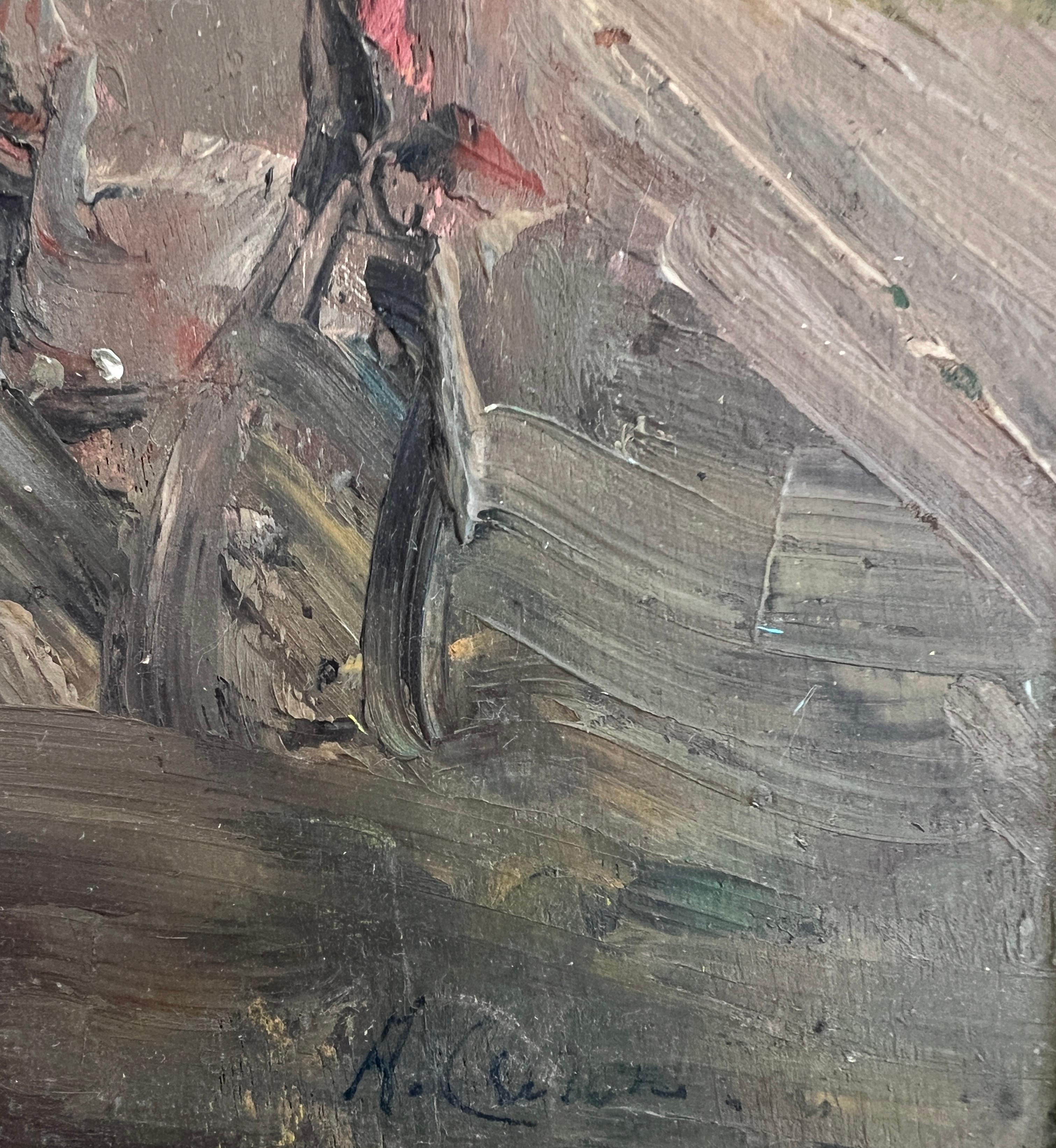 Walk under the street lights - Expressionist Painting by Adolfo Carducci