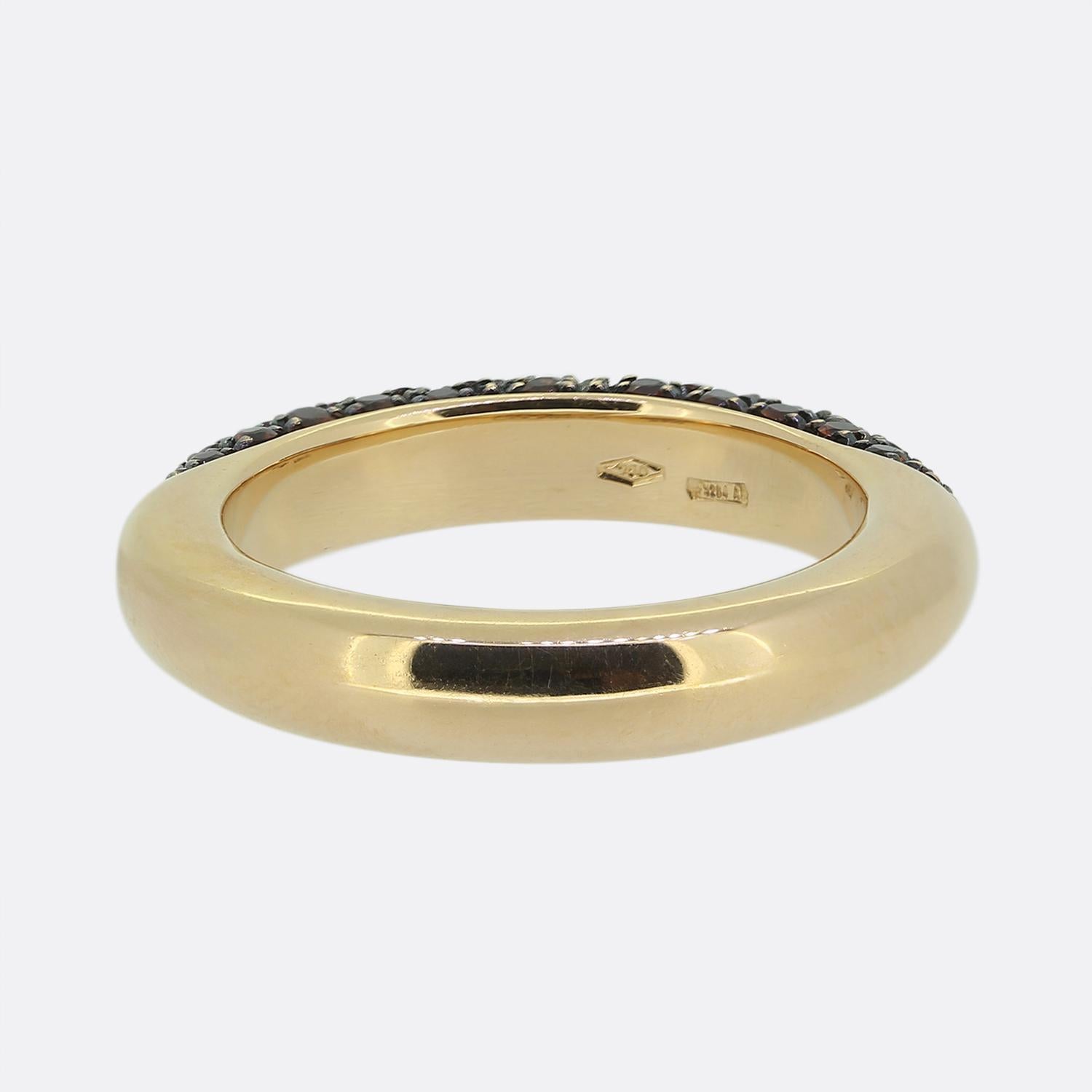 Adolfo Courrier Orange Sapphire and Diamond Band Ring In Good Condition For Sale In London, GB