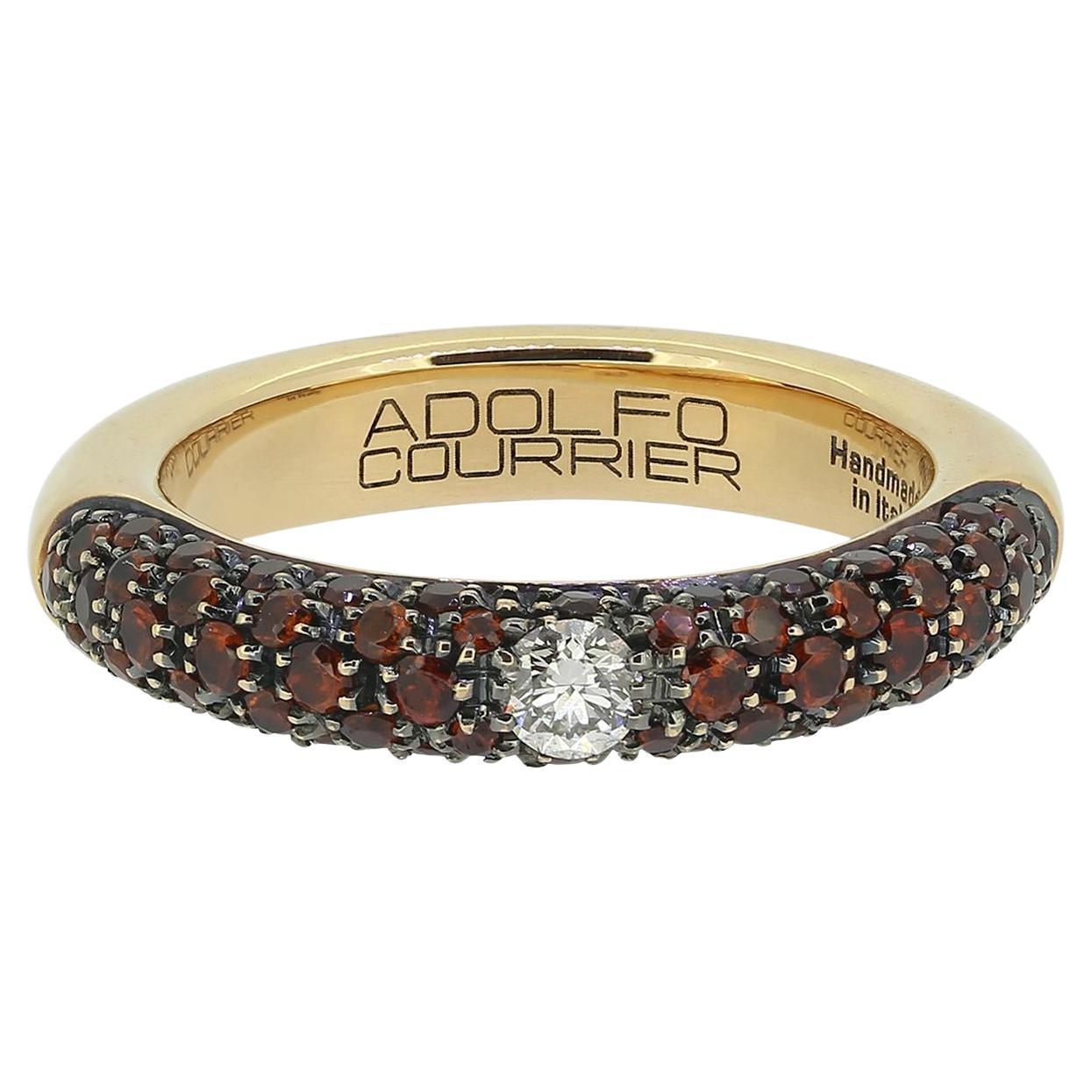 Adolfo Courrier Orange Sapphire and Diamond Band Ring