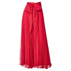 Vintage Adolfo Crystal Pleated Silk Maxi Skirt