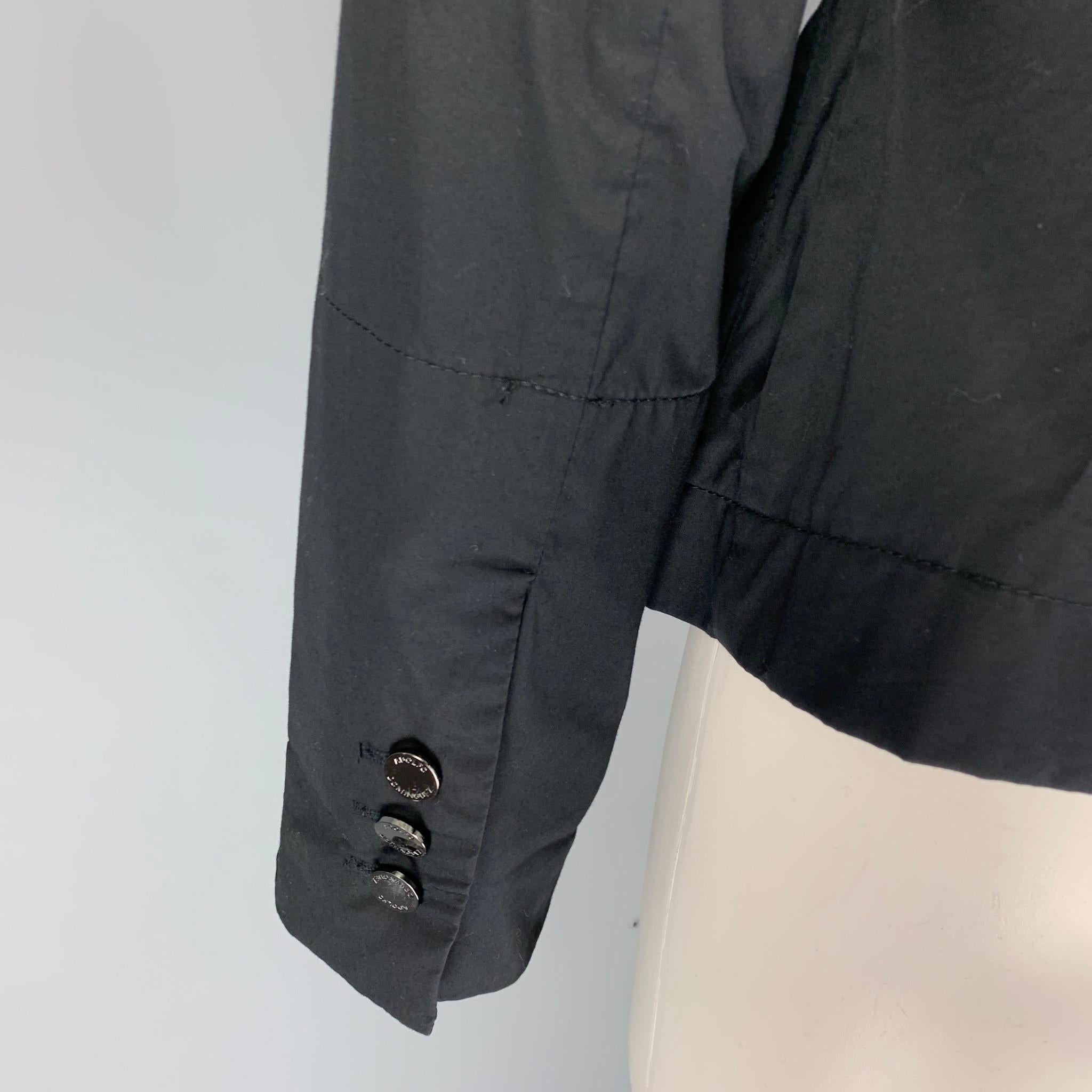 Women's ADOLFO DOMINGUEZ Size 4 Black Cotton Snaps Jacket
