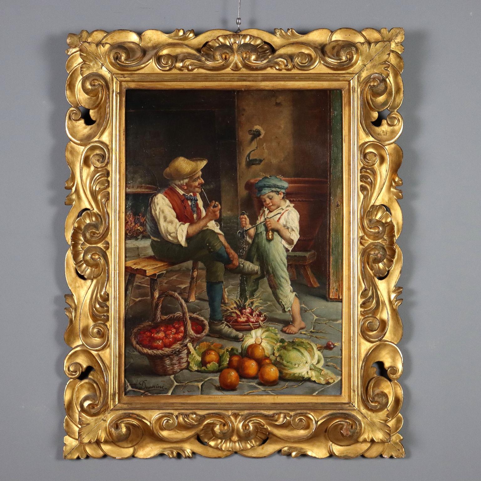 The Preparation for the Market 19th century Oil on canvas Signed lower right