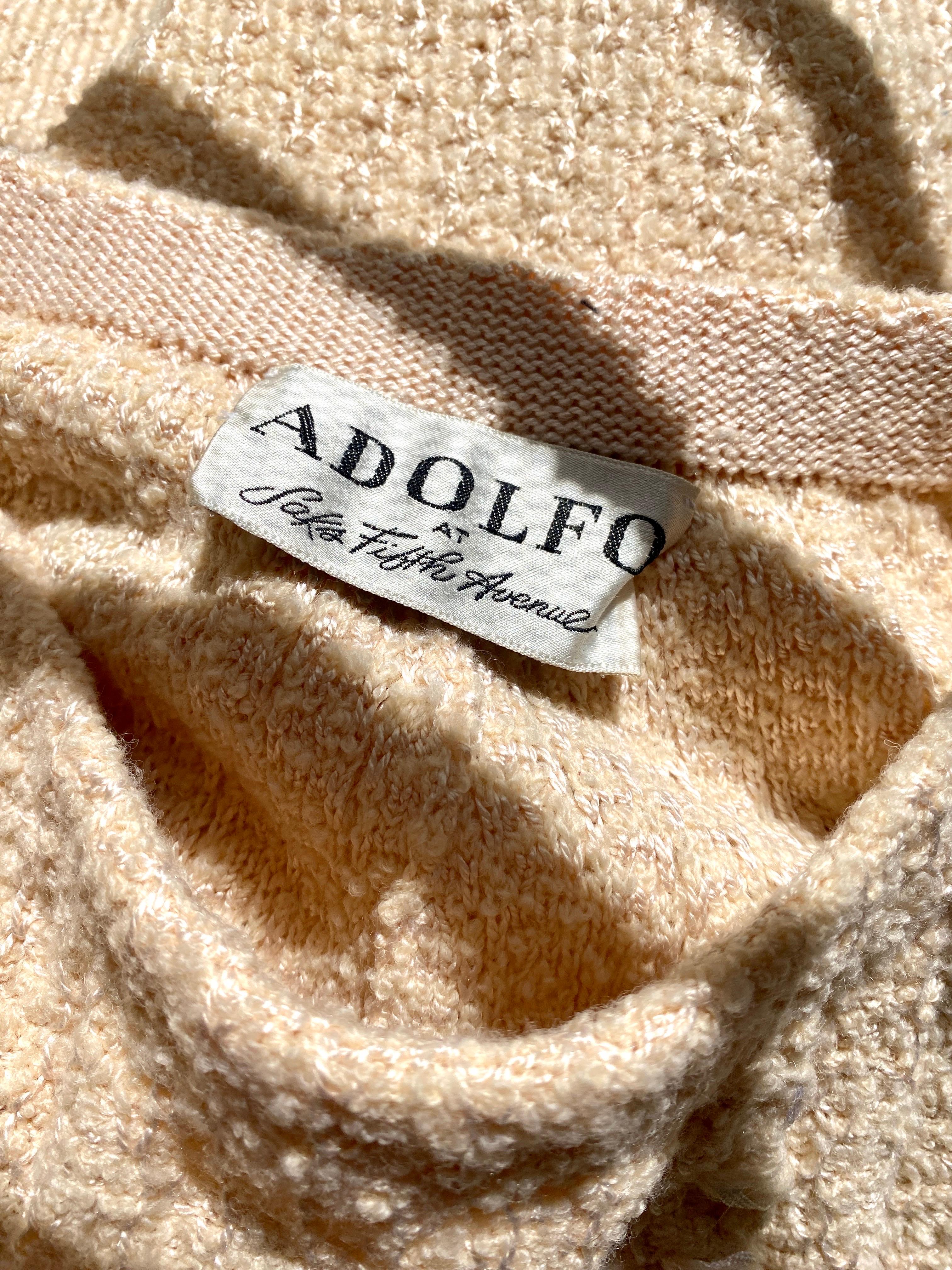 Adolfo for Saks Fifth Ave Iconic Boucle Creme Suit Jewel Buttons Size 6-8  For Sale 16
