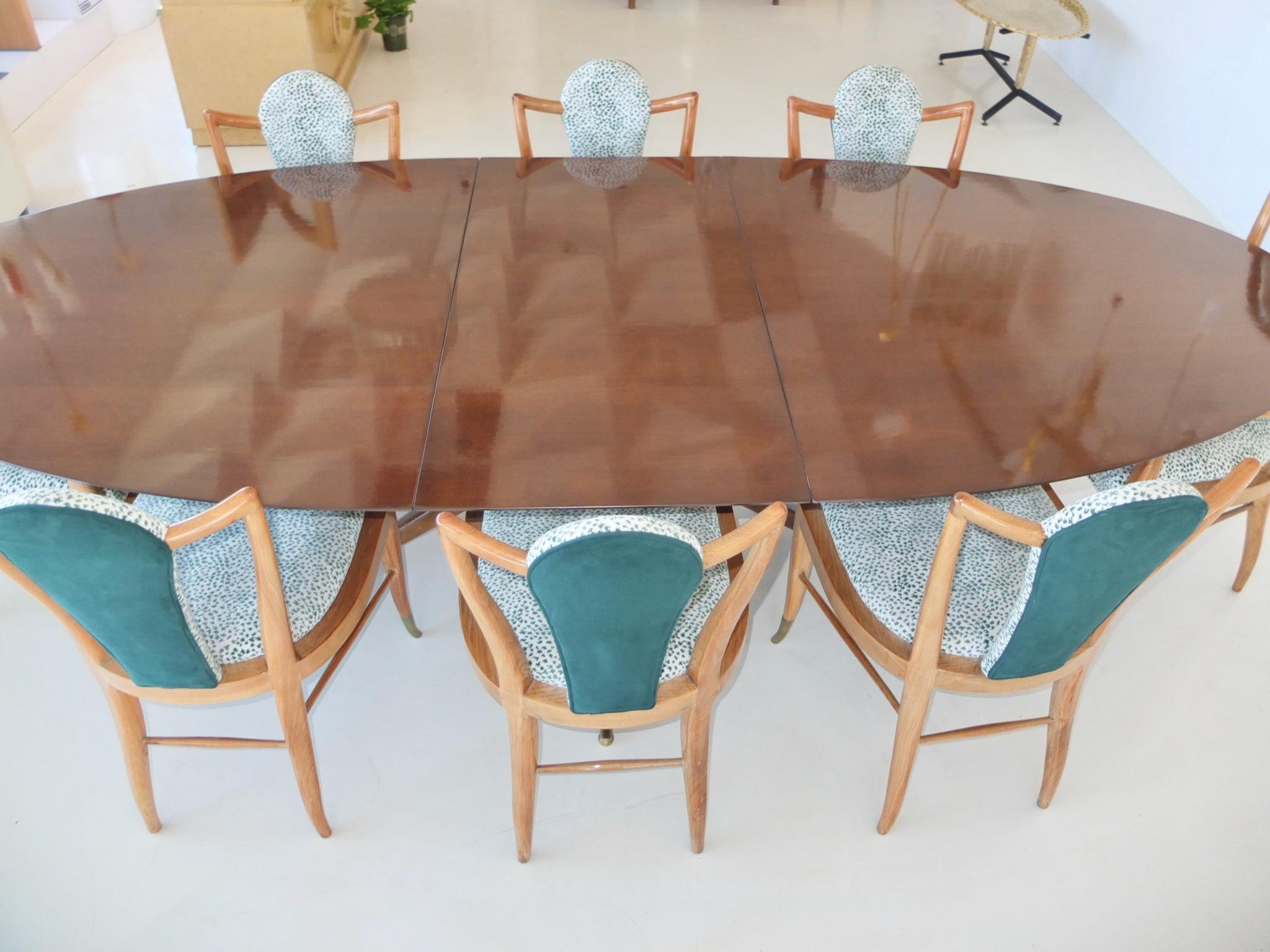 Ottone Tavolo da pranzo ovale ellittico in noce Adolfo Genovese in vendita