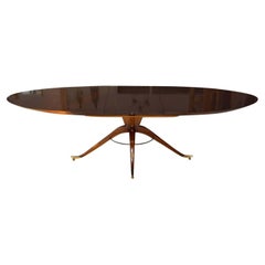 Adolfo Genovese Elliptical Oval Walnut Dining Table