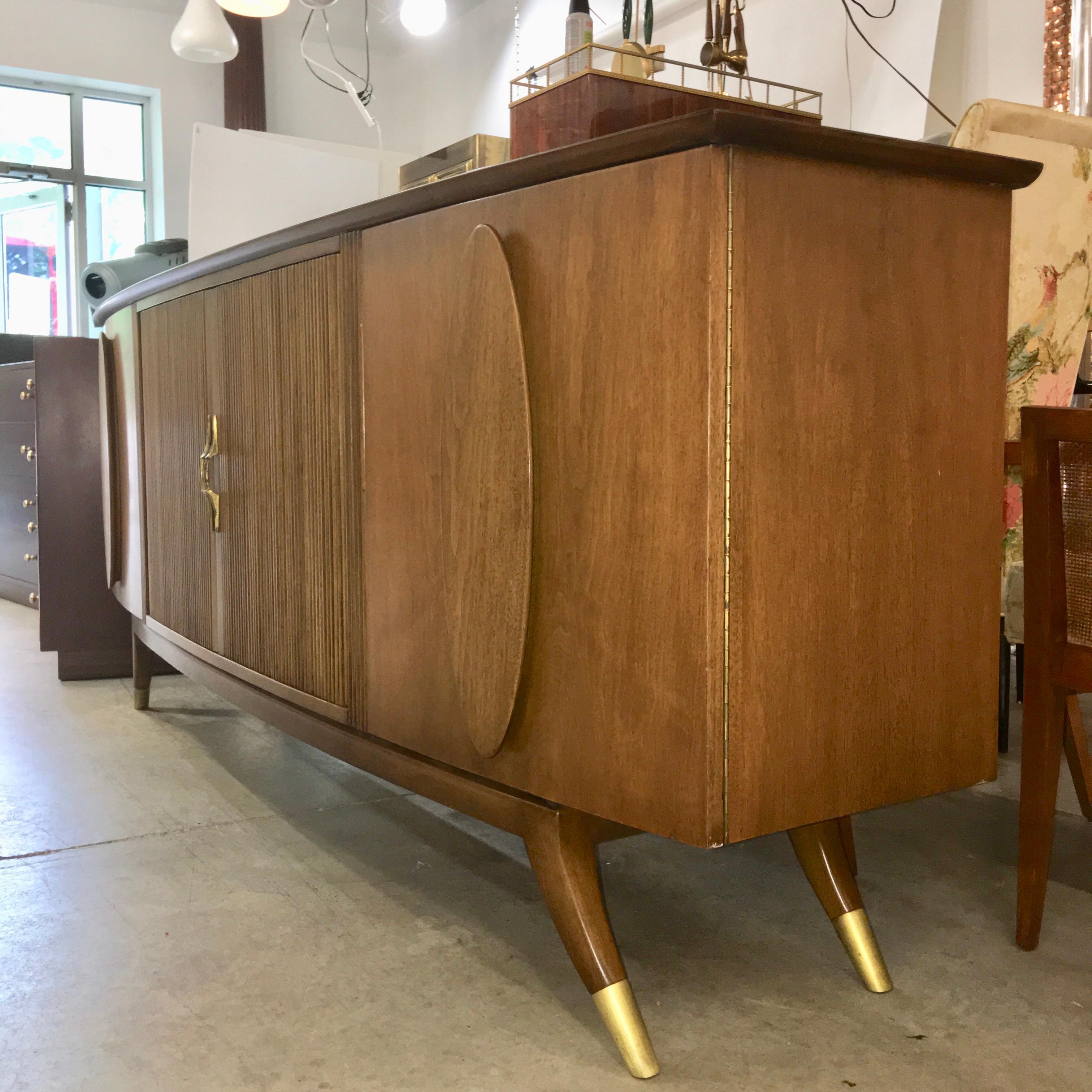 Mid-Century Modern Adolfo Genovese Walnut Buffet Sideboard