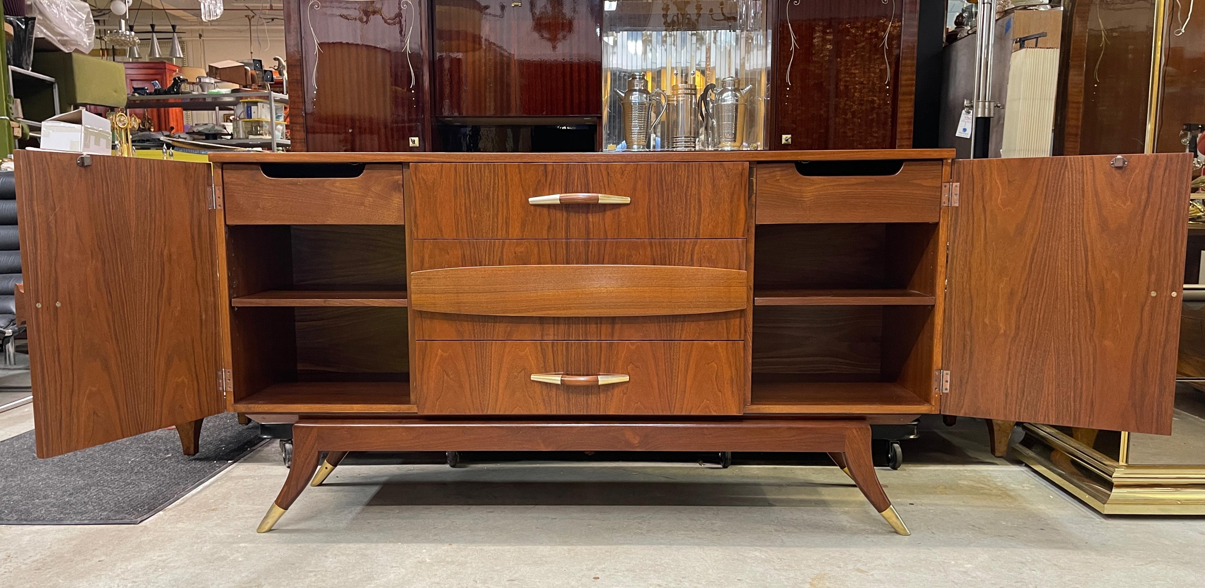 American Adolfo Genovese Walnut Sideboard for F & G Handmade Furniture 1954