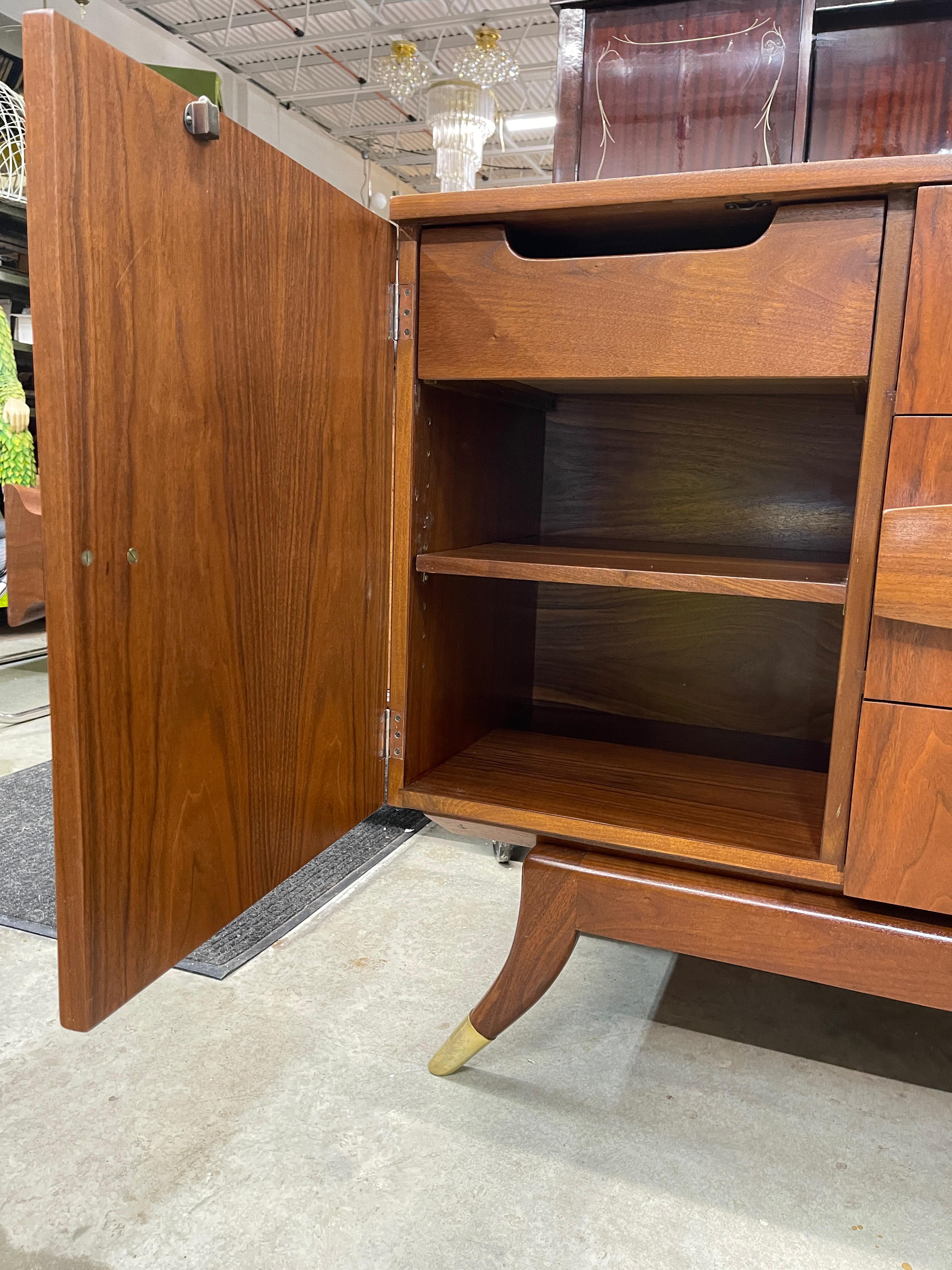 Adolfo Genovese Walnut Sideboard for F & G Handmade Furniture 1954 In Good Condition In Hanover, MA