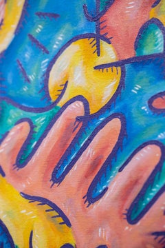 „Tan lejos pero tan cerca a la misma vez“, Abstraktes Design, Acryl auf Leinwand