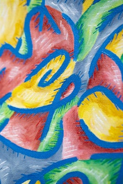 "Vuelo y vuelvo y siempre será lo mismo", Abstraktes Design, Acryl auf Leinwand