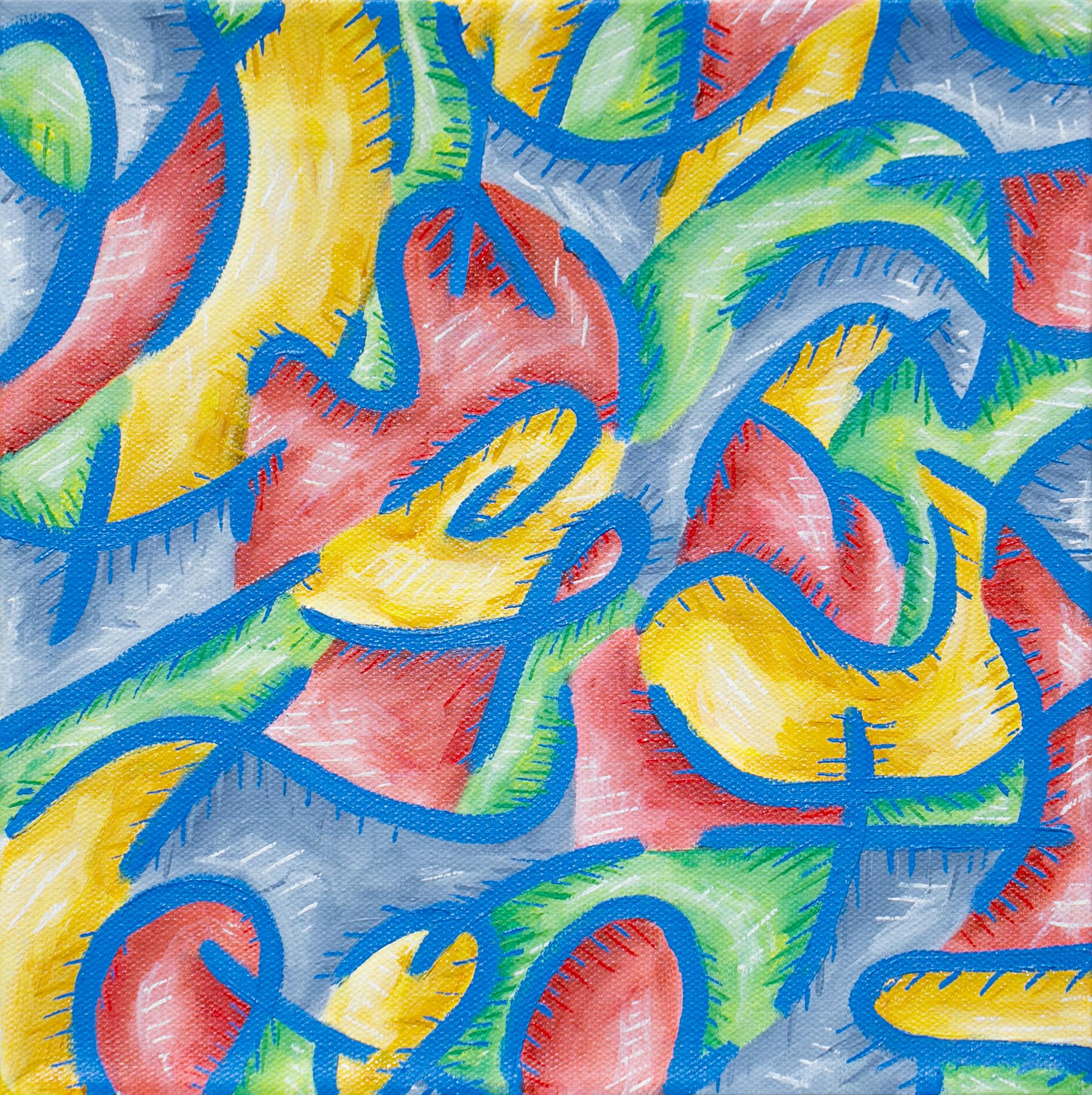 "Vuelo y vuelvo y siempre será lo mismo", Disegno astratto, Acrilico su tela - Painting di Adolfo Gutierrez