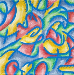 "Vuelo y vuelvo y siempre será lo mismo", Diseño abstracto, Acrílico sobre lienzo