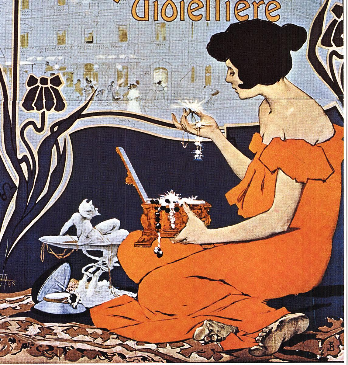 A. Calderoni Gioielliere - Print Art Nouveau di Adolfo Hohenstein