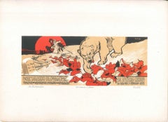 Dall'Alaska al Polo Nord - Lithographie originale de A. Hohenstein - Début 1898