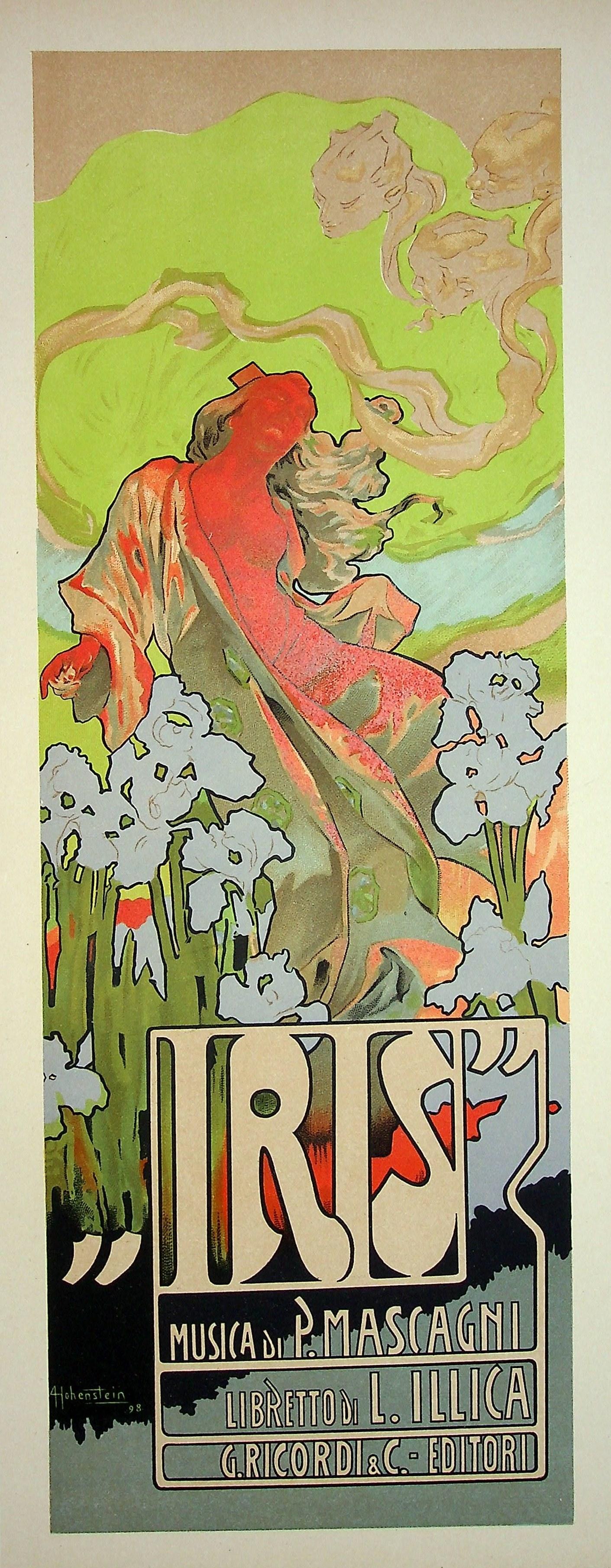 Iris, Comic Opera - Original Lithograph (Les Maîtres de l'Affiche), 1899 - Print by Adolfo Hohenstein