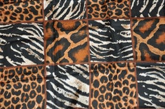 Adolfo Large Elegant "Zebra & Leopard" Silk Scarf