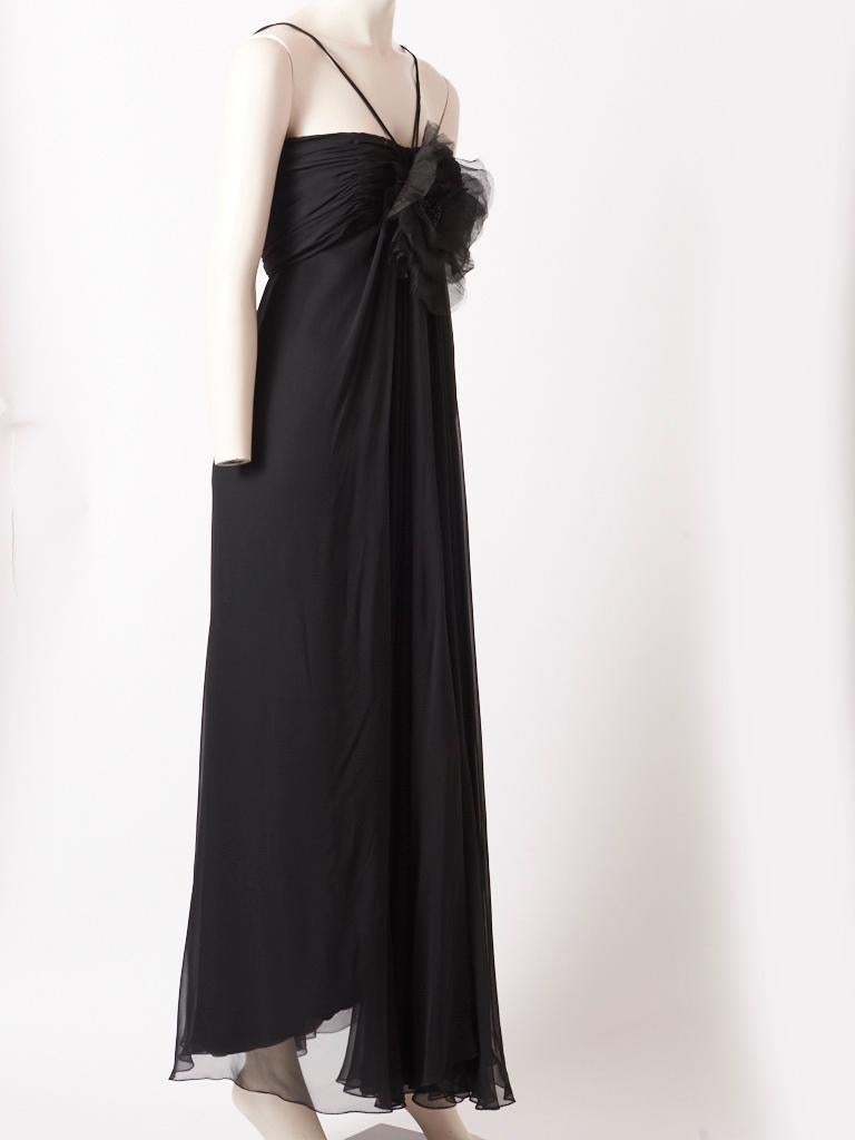 black chiffon layered dress