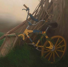 The Bicycle - Oil Painting by Adolfo Lorenzetti - 1992