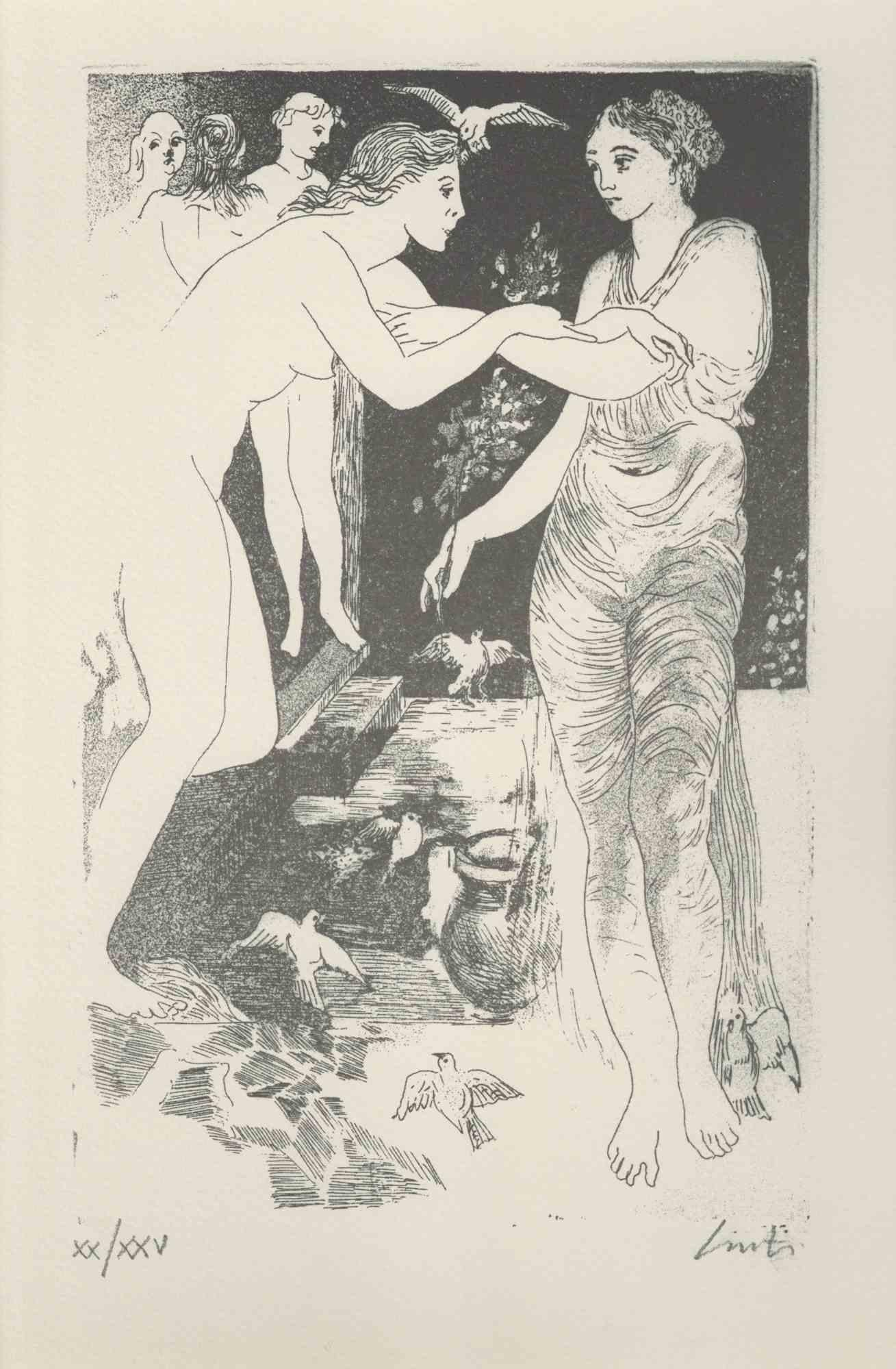 Lithographic reproduction of the original etching.

Hand signed. Passepartout included.

Edition of 25 prints in Roman Numerals.