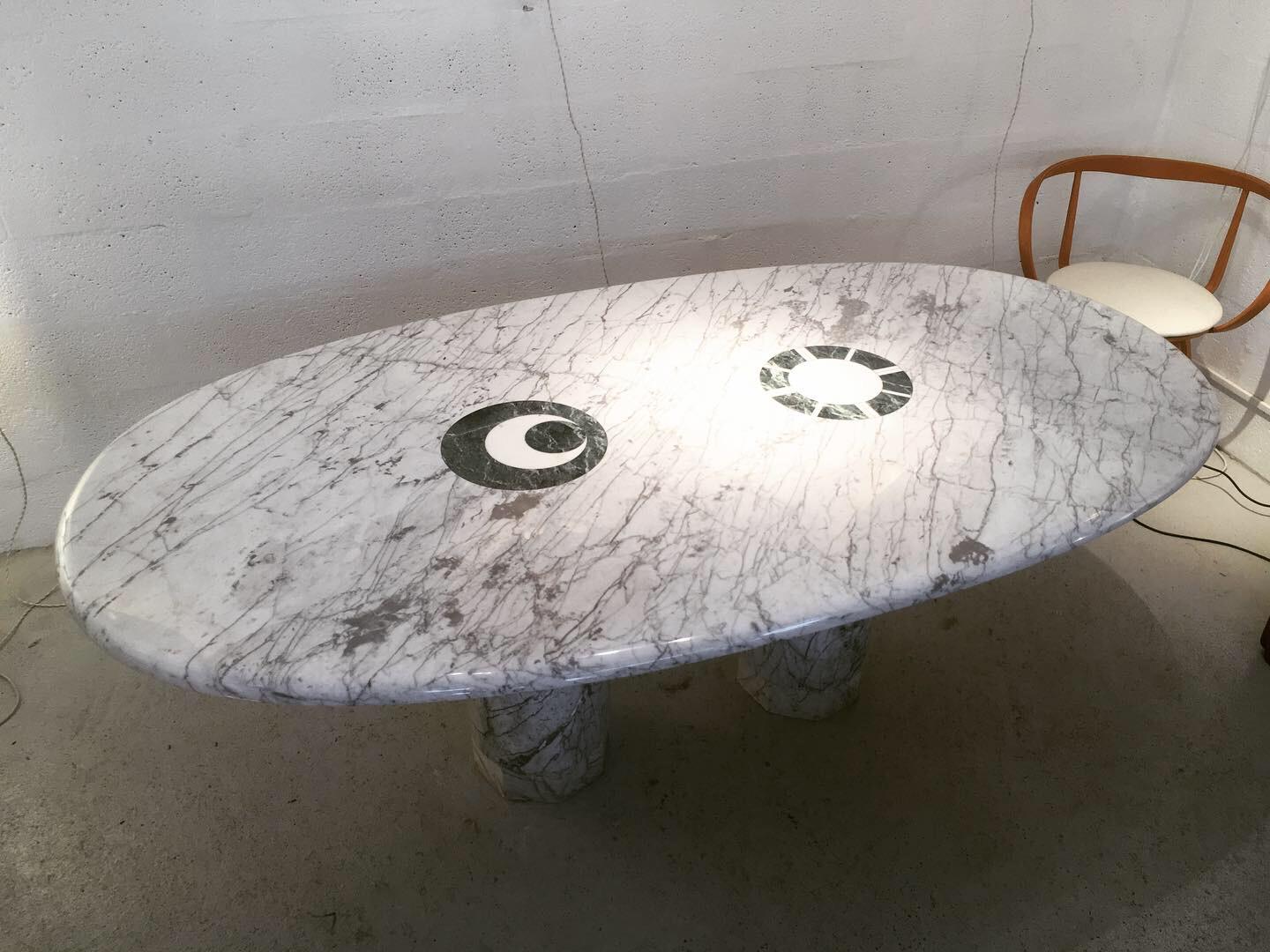 French Adolfo Natalini Marble Table Sole e Luna for UP and UP, circa 1990