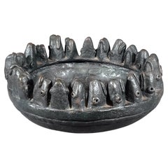 Adolfo Riestra Heavy Cast Bronze Fish Bowl Sculpture