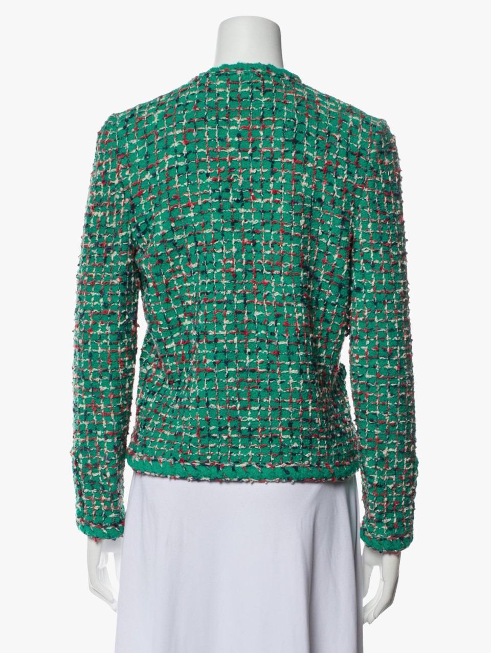 Adolfo Vintage Evening Green Boucle Jacket, 1980s In Good Condition For Sale In New York, NY