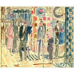 On the corner. 1947, paper, mixed technique, 18.5x22.6 cm
