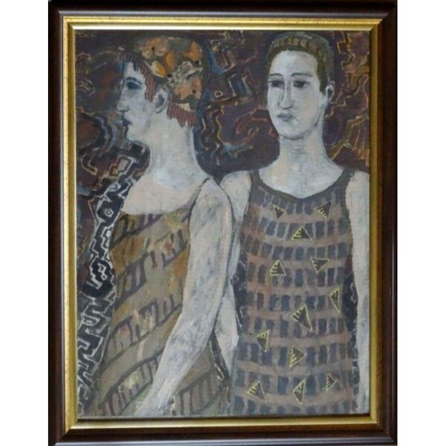 Nuotatori. Tecnica mista su cartone, 51x39 cm - Painting di Adolfs Zardinsh
