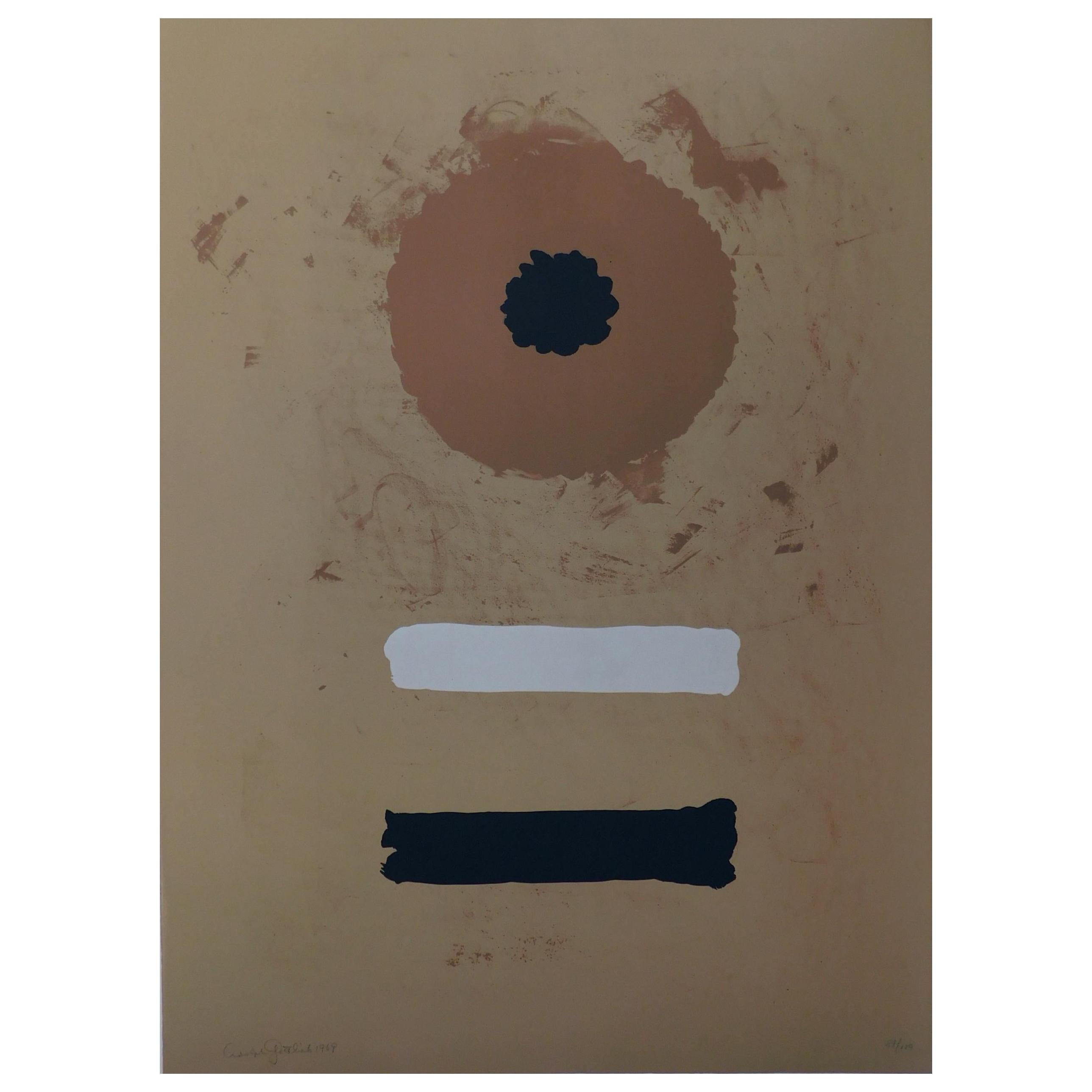 Adolph Gottlieb Abstract Color Lithograph, 1969, Two Bars