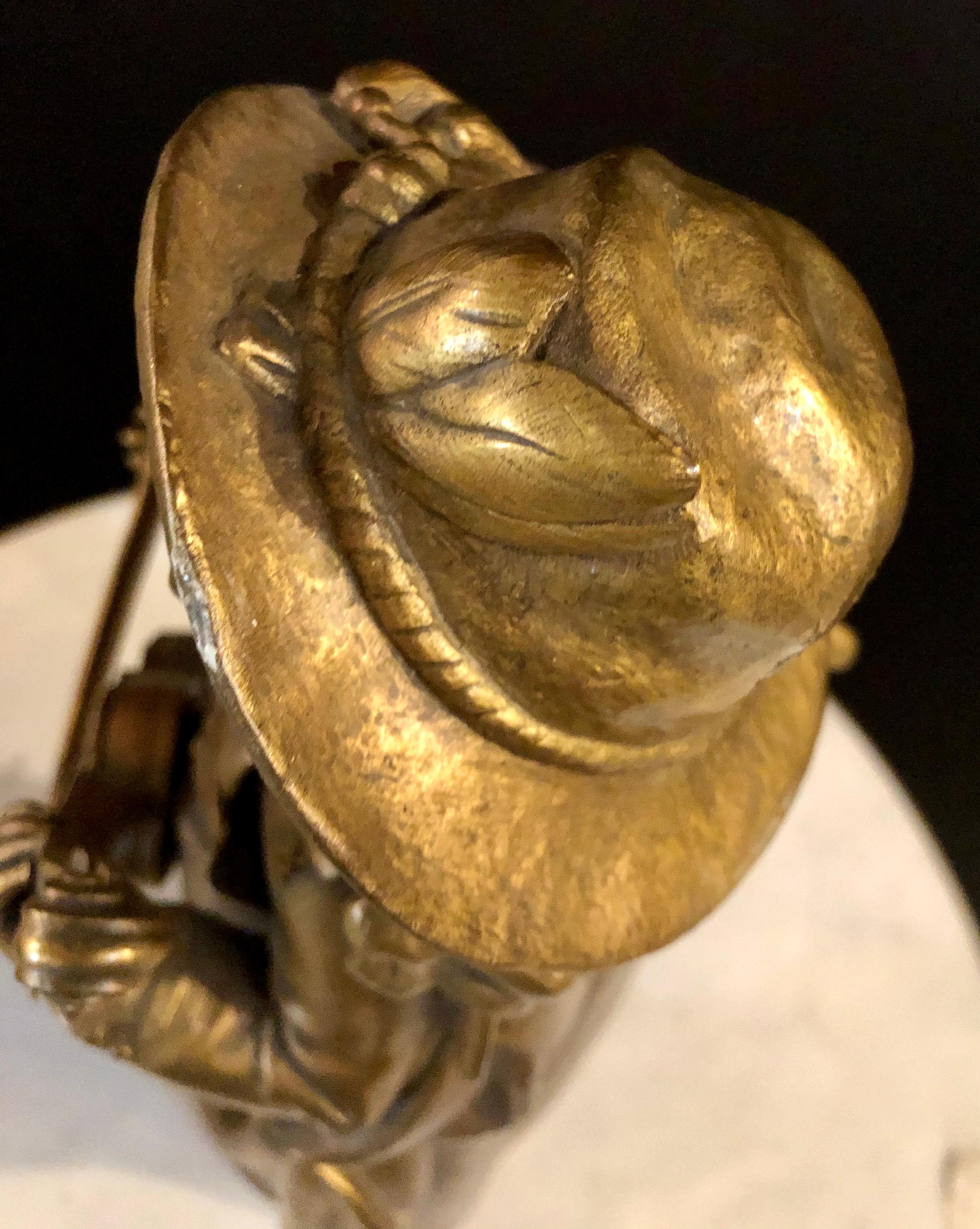 Bronze Sculpture en bronze d'un jeune violoniste signée par Adolph Maubach:: 19e siècle