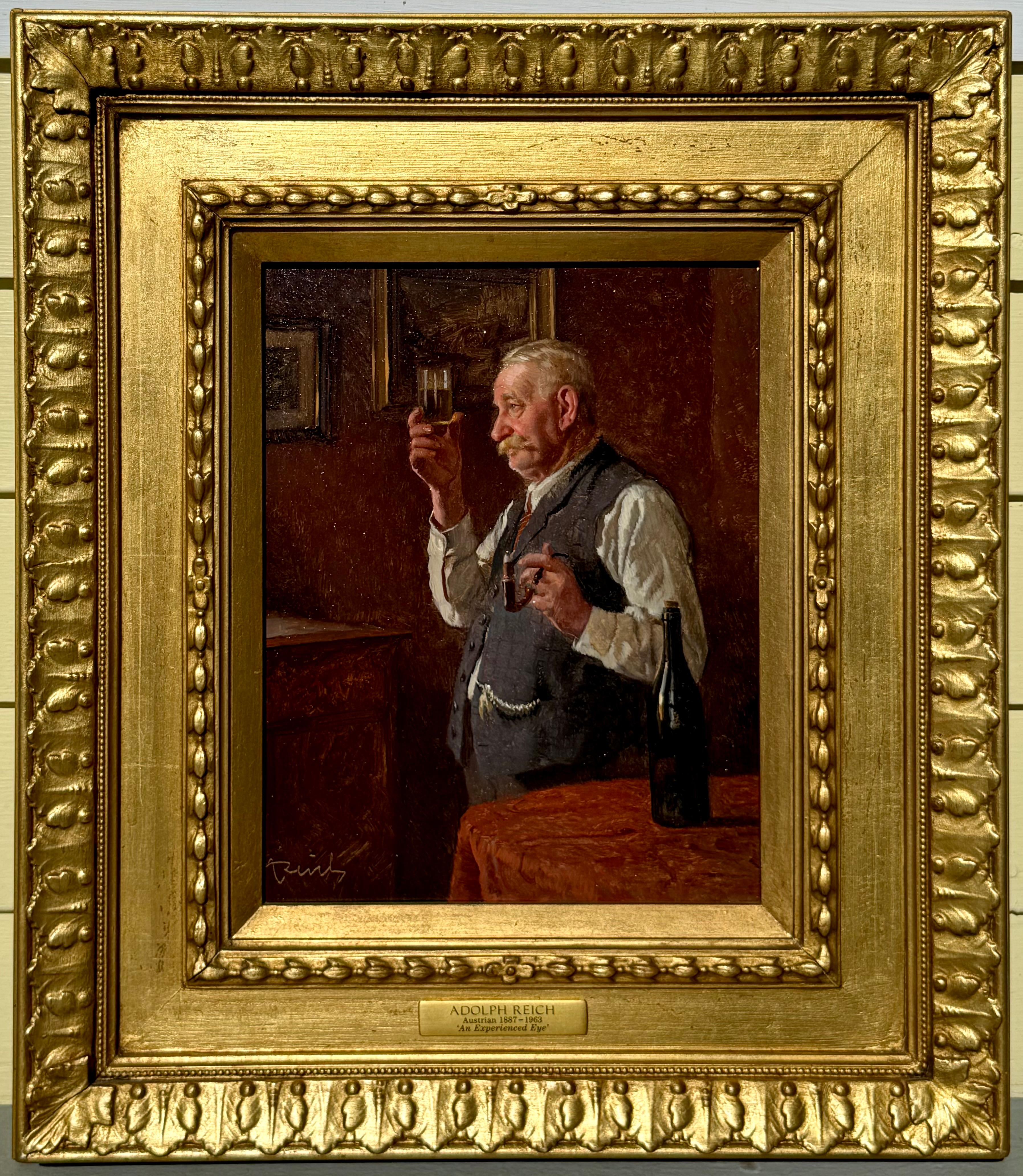 Ein erfahrenes Auge (Braun), Figurative Painting, von Adolph Reich