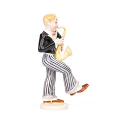 Saxophinische Figur, Adolph Rhring für Rosenthal, Art déco-Keramik