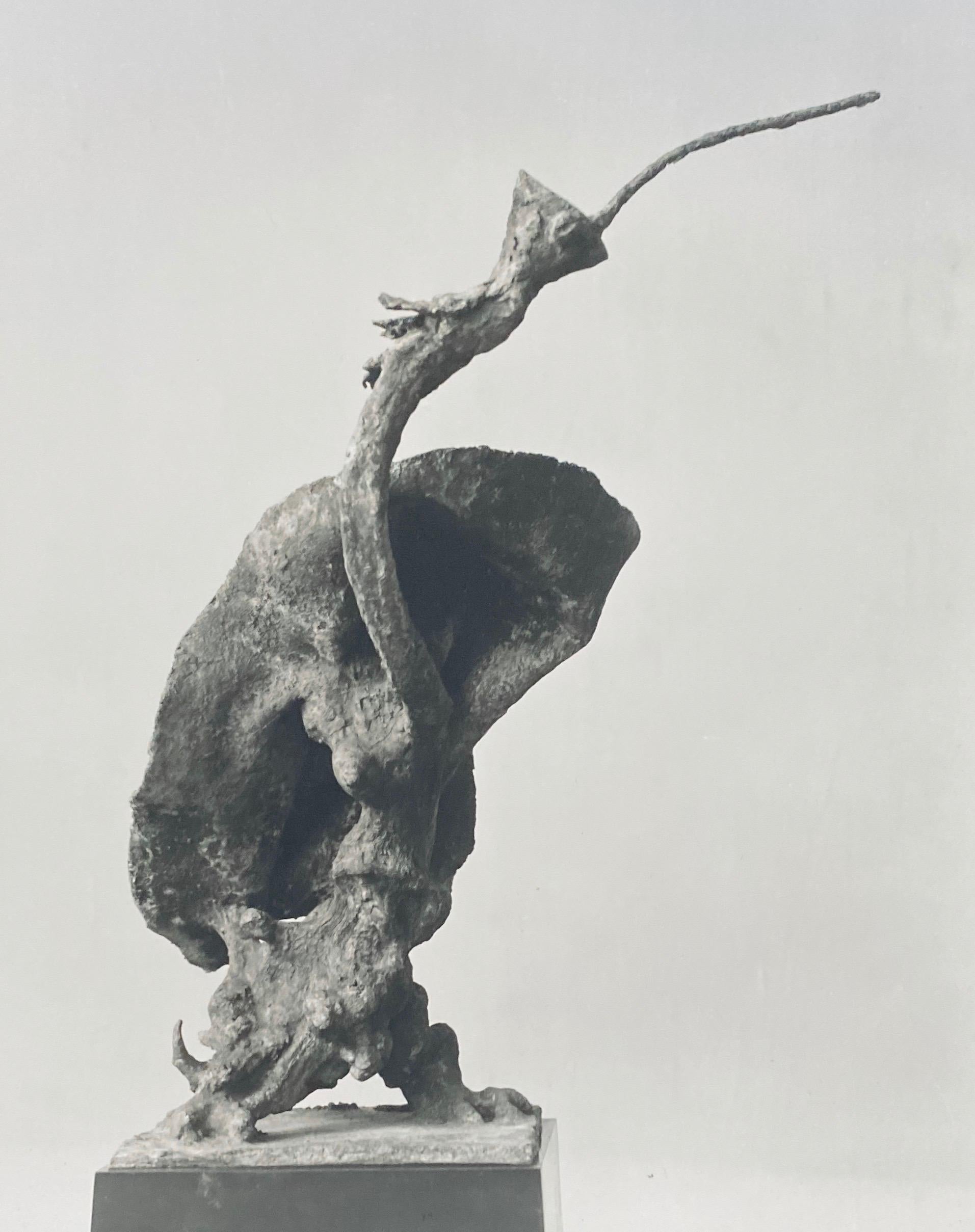 Vintage Silver Gelatin Photograph Jacques Lipchitz Bronze Sculpture Photo Signed For Sale 1