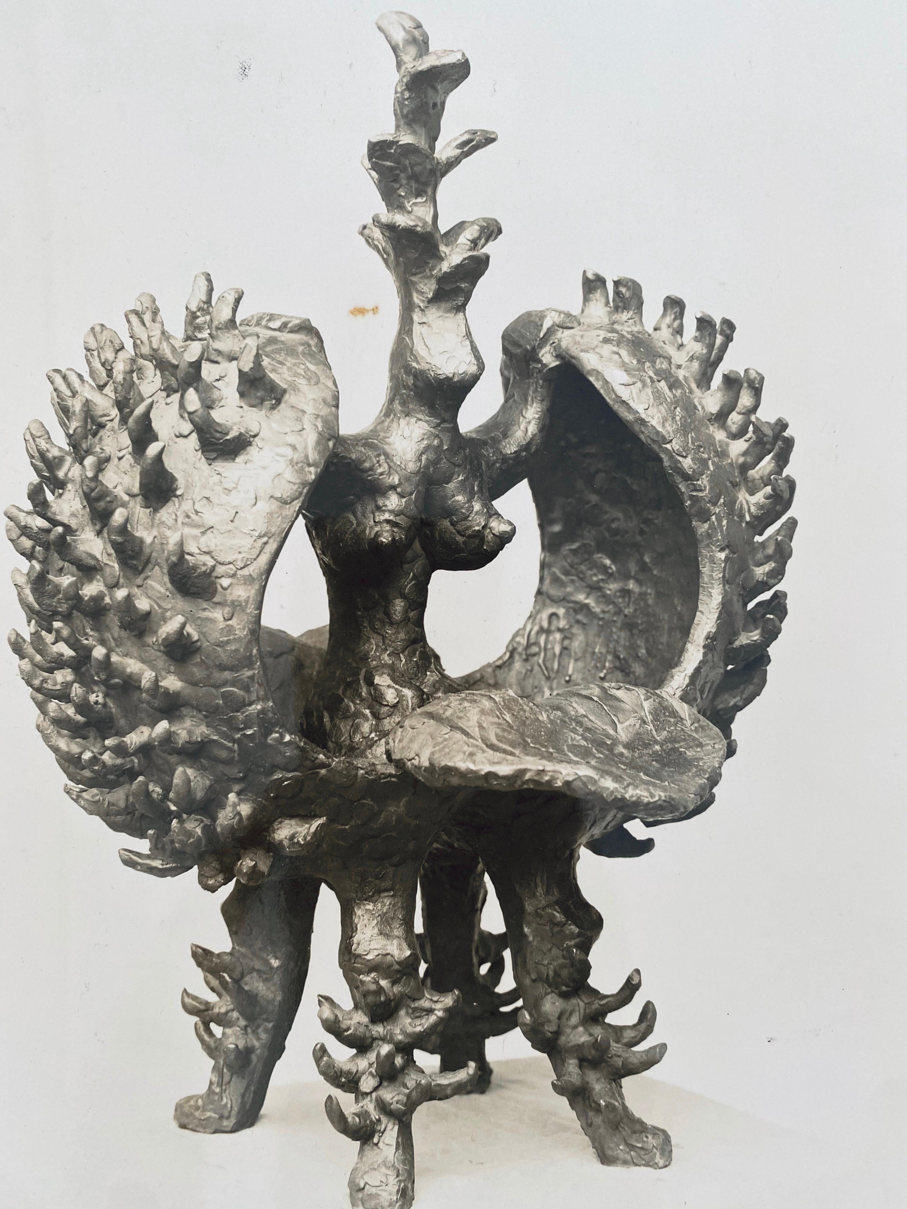 Vintage Silver Gelatin Photograph Jacques Lipchitz Bronze Sculpture Photo Signed For Sale 1