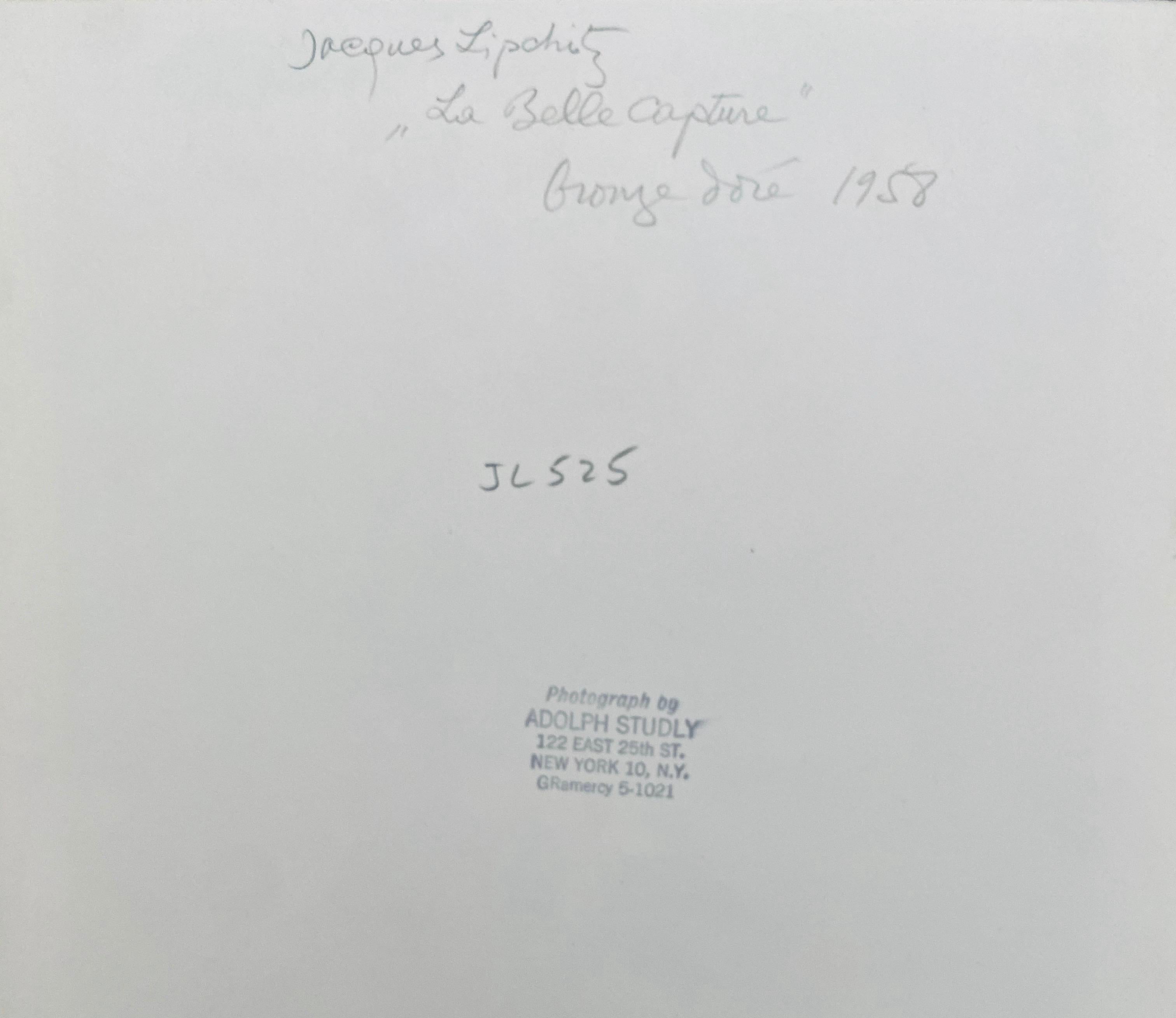 Vintage Silver Gelatin Photograph Jacques Lipchitz Bronze Sculpture Photo Signed For Sale 1